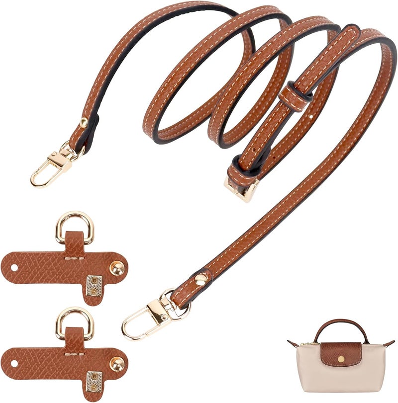 dadop Strap Kit Compatible with Longchamp Mini Bags - Leather Adjustable Purse Straps for Women's Mini Shoulder Bag - Image 1